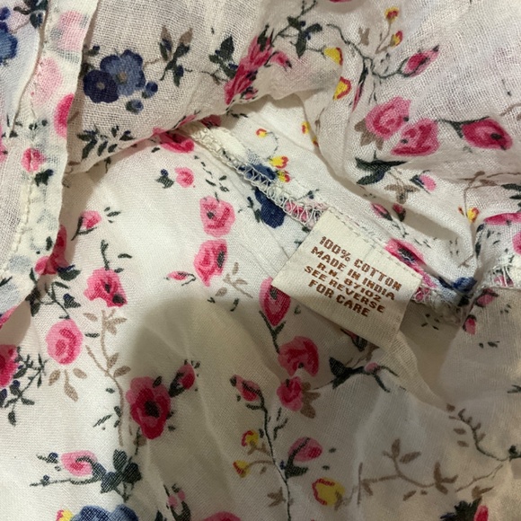 MAGAZINE lightweight cotton convertible long short sleeve floral blouse button M - Picture 10 of 15